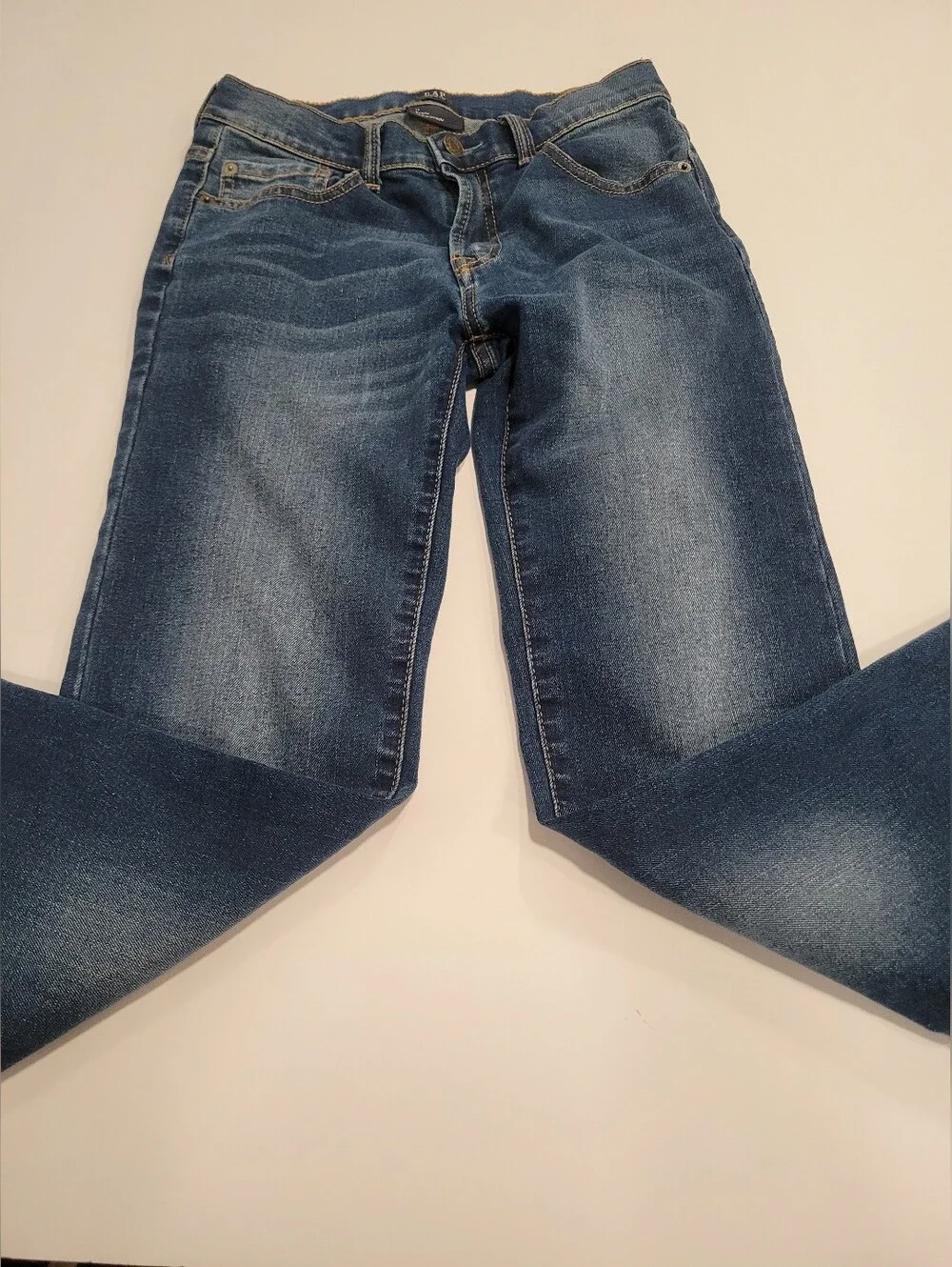 Gap Boys Denim Regular Stretch Straight Jeans Size 12 Adjustable Waistband